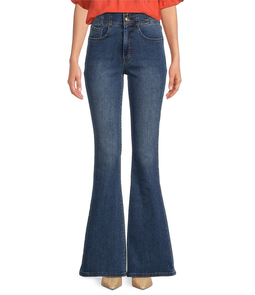 Sam Edelman Stretch Denim High Rise Flare Leg Jeans