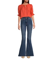 Sam Edelman Stretch Denim High Rise Flare Leg Jeans