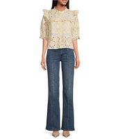 Sam Edelman Stretch High Rise Flare Leg Jeans