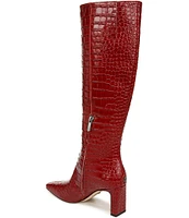 Sam Edelman Sylvia Crocodile Embossed Leather Tall Dress Boots