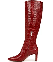 Sam Edelman Sylvia Crocodile Embossed Leather Tall Dress Boots