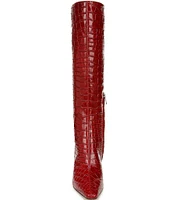 Sam Edelman Sylvia Crocodile Embossed Leather Tall Dress Boots