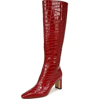 Sam Edelman Sylvia Crocodile Embossed Leather Tall Dress Boots