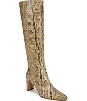 Sam Edelman Sylvia Snake Print Leather Tall Dress Boots