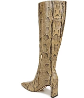 Sam Edelman Sylvia Snake Print Leather Tall Dress Boots