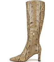 Sam Edelman Sylvia Snake Print Leather Tall Dress Boots