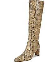 Sam Edelman Sylvia Snake Print Leather Tall Dress Boots