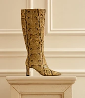 Sam Edelman Sylvia Snake Print Leather Tall Dress Boots