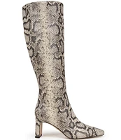 Sam Edelman Sylvia Snake Print Leather Tall Dress Boots