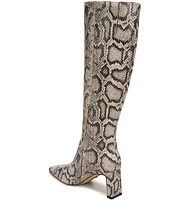 Sam Edelman Sylvia Snake Print Leather Tall Dress Boots