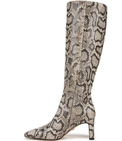 Sam Edelman Sylvia Snake Print Leather Tall Dress Boots