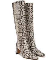 Sam Edelman Sylvia Snake Print Leather Tall Dress Boots