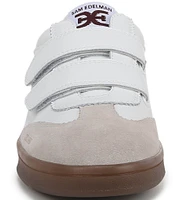 Sam Edelman Talia Gum Sole Leather and Suede Dual Strap Street Sneakers