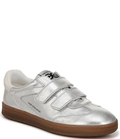 Sam Edelman Talia Gum Sole Metallic Leather Dual Strap Street Sneakers