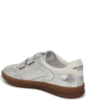 Sam Edelman Talia Gum Sole Metallic Leather Dual Strap Street Sneakers