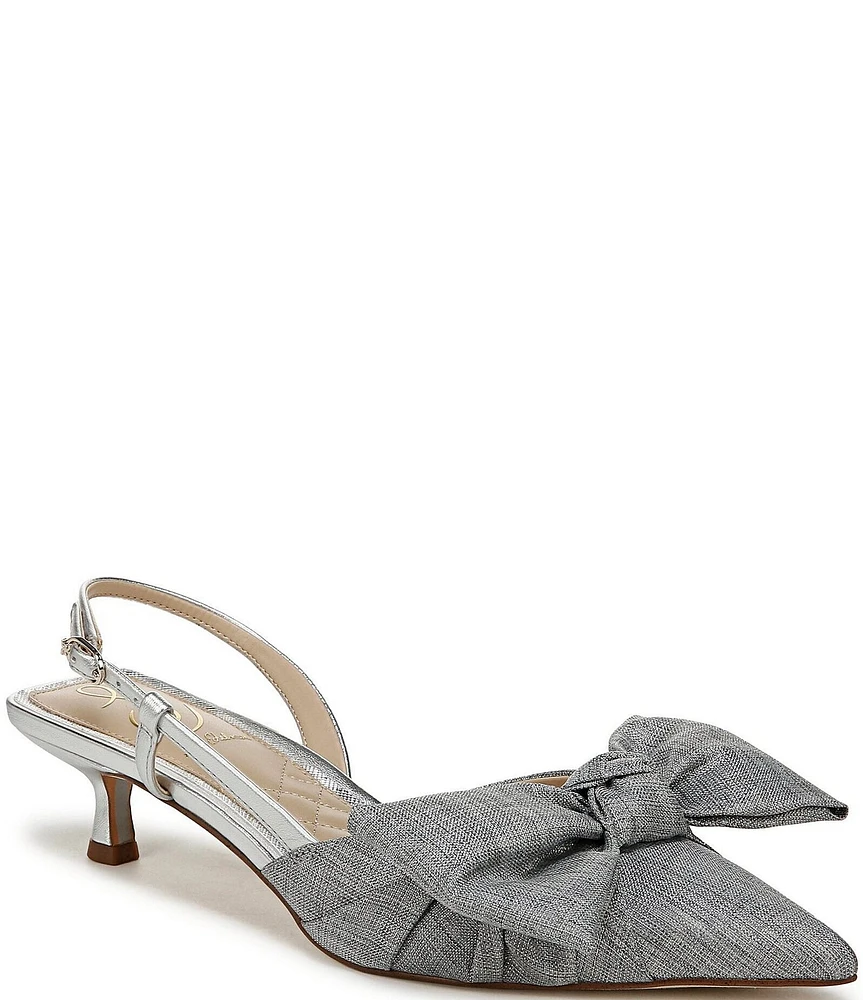 Sam Edelman Treena Fabric Slingback Bow Detail Pumps