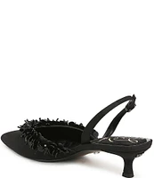 Sam Edelman Trent Fabric Beaded Kitten Heel Slingback Pumps