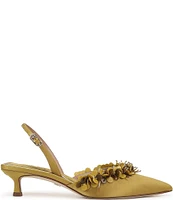 Sam Edelman Trent Satin Beaded Kitten Heel Slingback Pumps