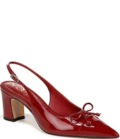 Sam Edelman Willette Patent Cap Toe Bow Detail Slingback Pumps