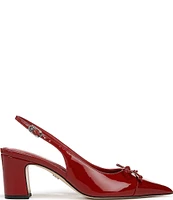 Sam Edelman Willette Patent Cap Toe Bow Detail Slingback Pumps