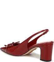 Sam Edelman Willette Patent Cap Toe Bow Detail Slingback Pumps