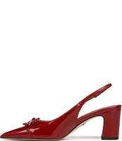 Sam Edelman Willette Patent Cap Toe Bow Detail Slingback Pumps