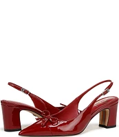 Sam Edelman Willette Patent Cap Toe Bow Detail Slingback Pumps