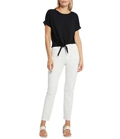 Sanctuary All Day Tie Waist Crew Neck Short Rolled Sleeve Tee Shirt
