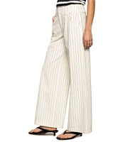 Sanctuary Arden Pinstripe Cotton Twill Wide Leg Pants