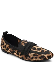 Sanctuary Blast Knit Leopard Print Stretch Knit Loafers