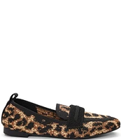 Sanctuary Blast Knit Leopard Print Stretch Knit Loafers