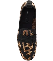 Sanctuary Blast Knit Leopard Print Stretch Knit Loafers