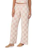 Sanctuary Checkered Cropped Tank & Long Pant Sweater Knit Pajama Set