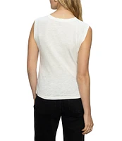 Sanctuary Crew Neck Sleeveless Draped Tank