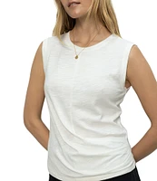 Sanctuary Crew Neck Sleeveless Draped Tank
