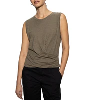 Sanctuary Crew Neck Sleeveless Draped Tank