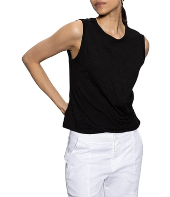 Sanctuary Crew Neck Sleeveless Draped Tank