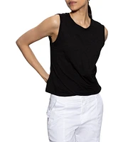 Sanctuary Crew Neck Sleeveless Draped Tank