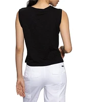 Sanctuary Crew Neck Sleeveless Draped Tank