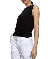 Sanctuary Crew Neck Sleeveless Draped Tank