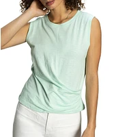 Sanctuary Crew Neck Sleeveless Draped Tank