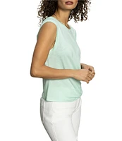 Sanctuary Crew Neck Sleeveless Draped Tank