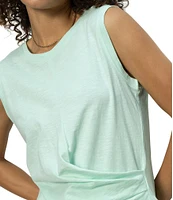 Sanctuary Crew Neck Sleeveless Draped Tank