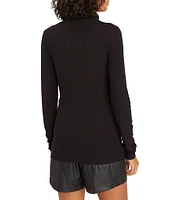 Sanctuary Essentials Turtleneck Long Sleeve Rib Knit Shirt