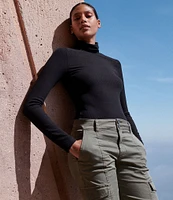 Sanctuary Essentials Turtleneck Long Sleeve Rib Knit Shirt