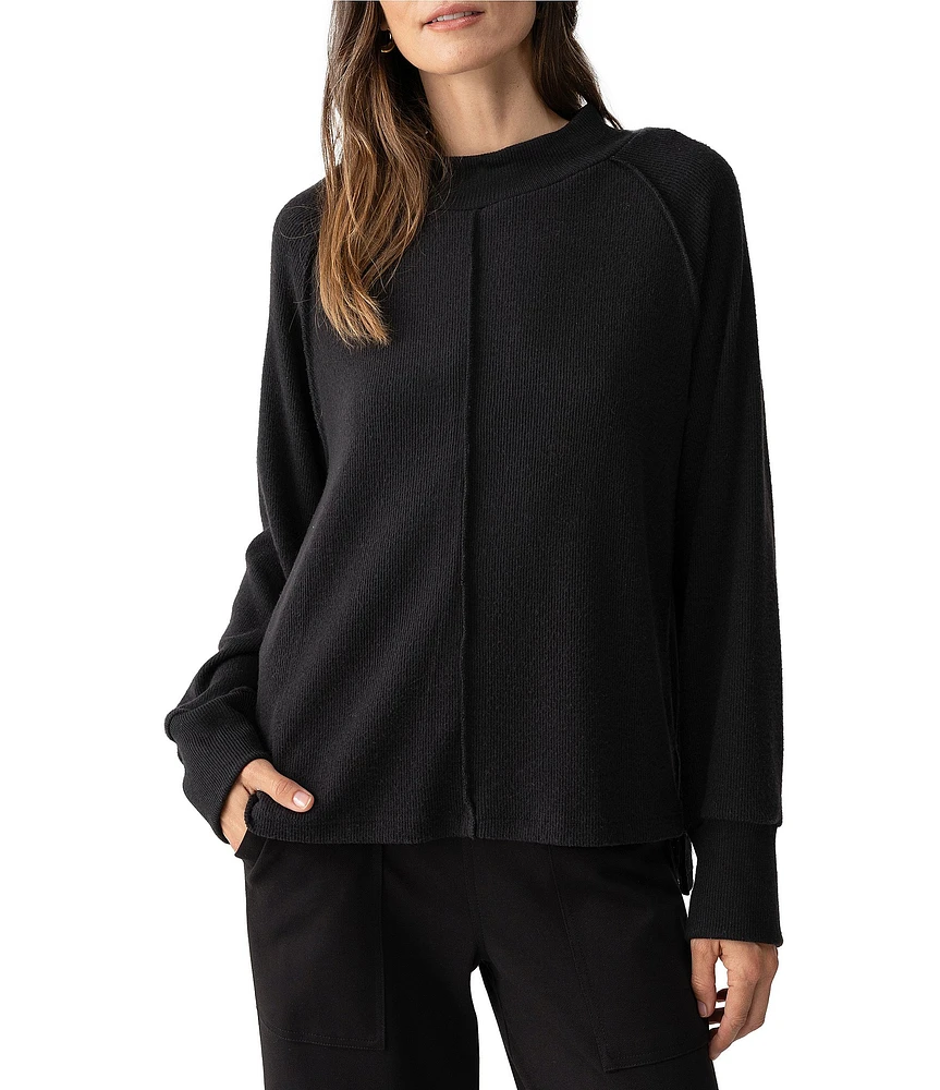 Sanctuary Fireside Heathered Knit Mock Neck Long Sleeve Tunic