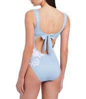 Sanctuary In The Meadow Square Neck Tie Back Tank One Piece Swimsuit
