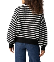 Sanctuary Keep It Chic Knit Stripe Print Mock Neck Long Sleeve Sweater