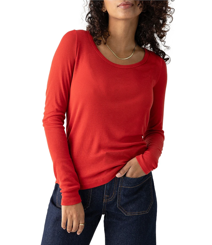 Sanctuary Keep It Simple Crew Neck Long Sleeve Top