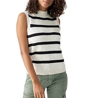 Sanctuary Life Is Easy Stripe Mock Neck Sleeveless Top